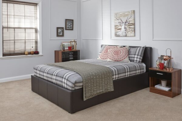 Arizona Brown Leather Bed Frame