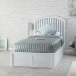 Kansas White Single Ottoman Bed Frame