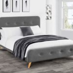 Astrid Curved Retro Fabric Bed Frame